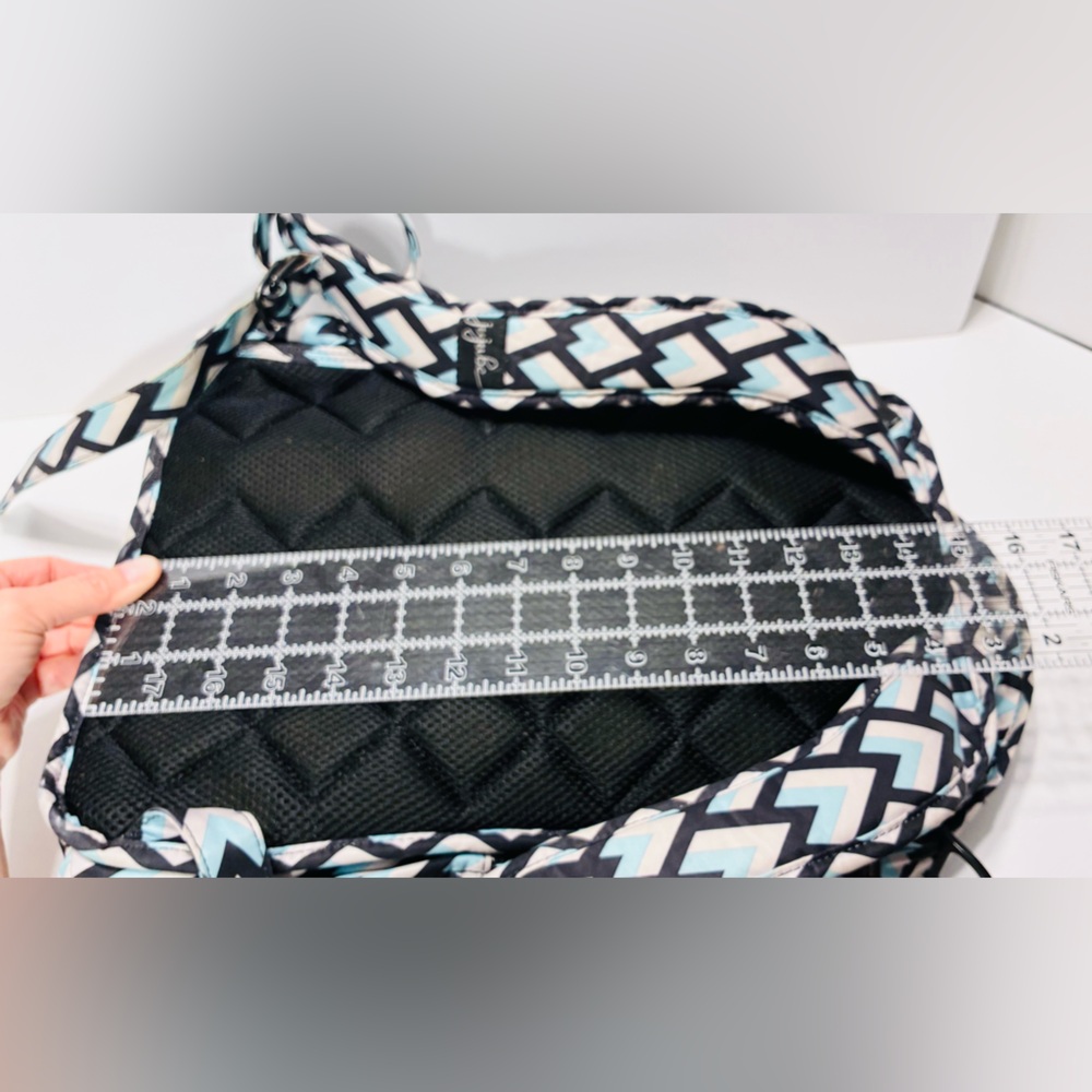 JuJuBe Be Right Back Chevron Backpack Diaper Bag Changing Pad Aqua Gray Black - Picture 11 of 13